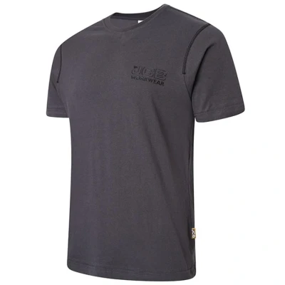 Image of JCB Trade Steel Work T Shirt 100% Cotton Jersey 180gsm Mens Workwear Short Sleeved Shirts for Men Clothes L Blue