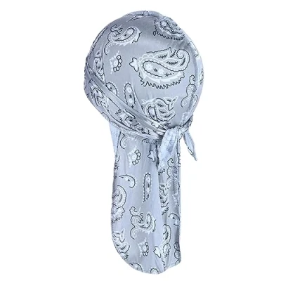 Image of CTM Men&#039;s Silky Satin Durag, Grey