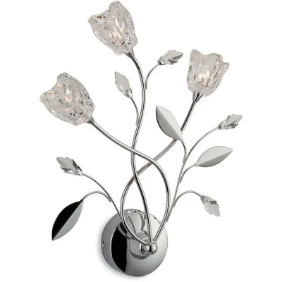 Image of Cindy 3 Light Indoor Wall Chrome, Clear Glass, G4 Bulb