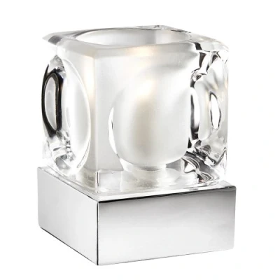 Image of Hielo Touch Table Lamp Chrome Clear Glass Ice Cube Light 3893CC