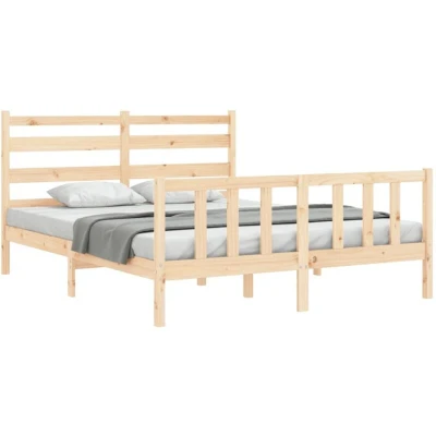 Image of vidaXL Bed Frame without Mattress 160x200 cm Solid Wood Pine