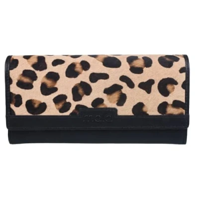 Image of Mala Leather Matrah Leopard Print Hair Matinee Ladies Purse
