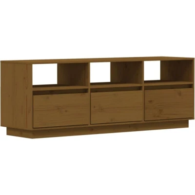 Image of vidaXL TV Cabinet Honey Brown 140x37x50 cm Solid Wood Pine