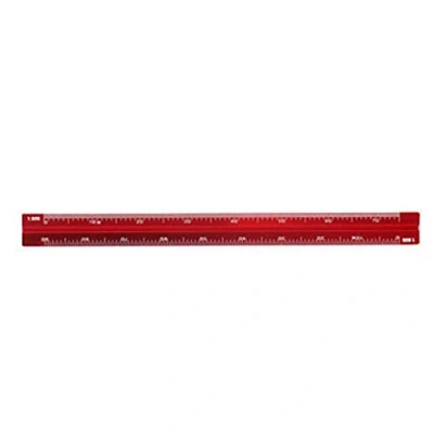 Image of Zonfer Scale Ruler Architect, 15cm Ruler, Triangular Architects Scales Metal Aluminum (red)