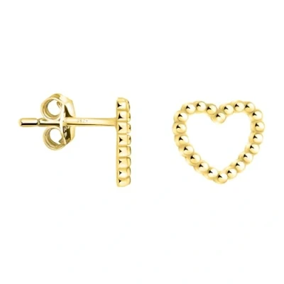 Image of SOFIA MILANI Women&#039;s Earrings 925 Silver Gold Plated Heart Stud Earring E2393