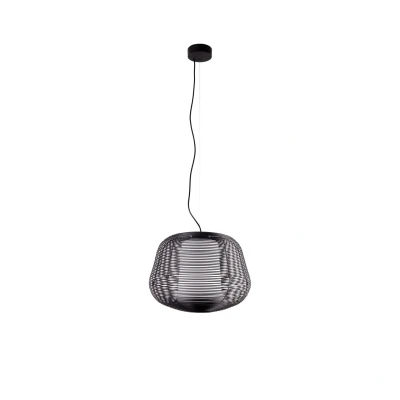 Image of Nara Outdoor Pendant Ceiling Light Matt Black 1x E27 IP65