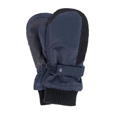 Image of HEAT HOLDERS Kids Thermal Fleece Lined Mittens Boys &amp; Girlas Warm Ski Gloves for Winter (3 6 Years, Blue)