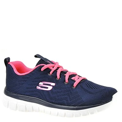 Image of Skechers Sport Graceful Get Connected Women&#039;s Sneaker 10 C/D US Navy Hot Pink