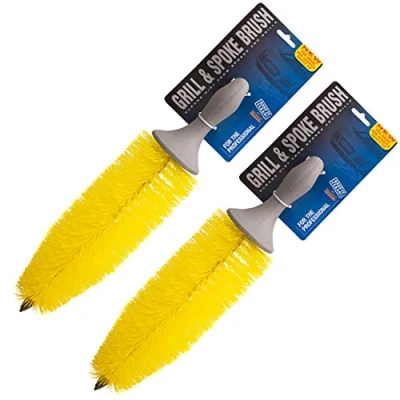 Image of Smart Tech Car Care Deluxe Grill &amp; Spoke Soft Alloy Wheel Cleaning Brush Yellow Grey