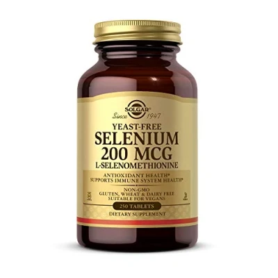 Image of Solgar Selenium 200g Yeast Free Healthy Hair &amp; Nails Supports the Metabolism Vital Mineral 250 Tablets