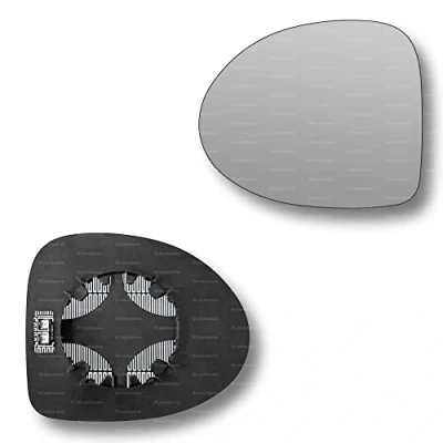 Image of Less4spares Replacement Wing Mirror Glass Left Compatible with Renault Twingo 2007 2010 CLIP ON Passnager Near Side N/S Heated Convex