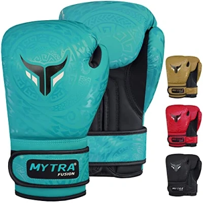 Image of Mytra Fusion Kids Boxing Gloves for Training, Kickboxing, Punch Bag, Muay Thai, MMA, Sparring and Fighting, Perfect Youth Boys &amp; Girls (Turquoise, 6 OZ)