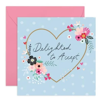 Image of Central 23 Invitation Acceptance Response From Guest Delighted To Accept Wedding Invitations Groom Bride Rsvp Reply Card Comes With Fun Stickers