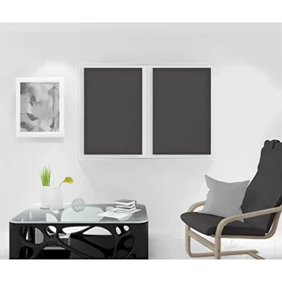 Image of DOLLY pair of brise bise curtains 70 x 90 cm, charcoal