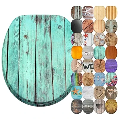 Image of Sanilo Soft Close Toilet Seat, Wide Choice of Wooden Seats, Stable Hinges, Easy to Mount (Lumber)