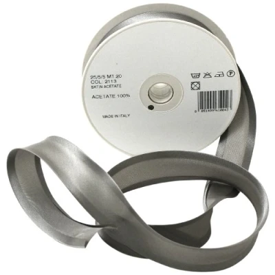 Image of Inastri Acetate Satin Bias Binding 25/5/5mm Colour Dark Grey 2113