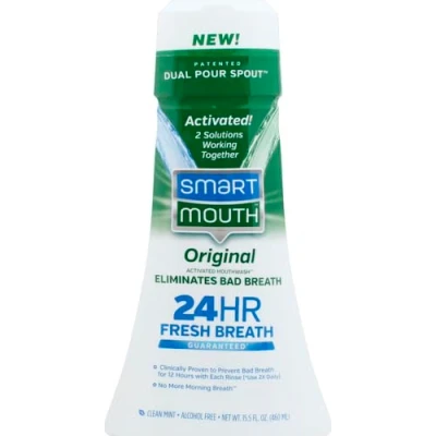 Image of SmartMouth Original Activated Mouthwash for 24 Hour Fresh Breath, Dual Solution Oral Rinse, 16 ounce, 1 Pack