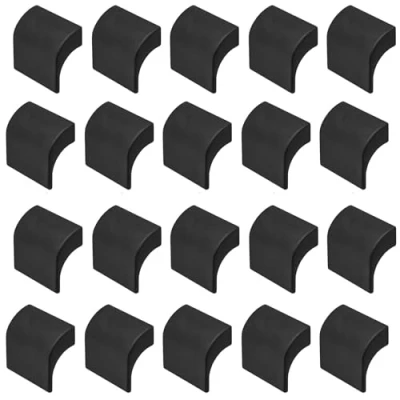 Image of Decoranddecor Amory Curved Square Knob Pull Handle for Cupboard Cabinet Zinc 32mm Hole Centre (Matt Black, 20 Pack)