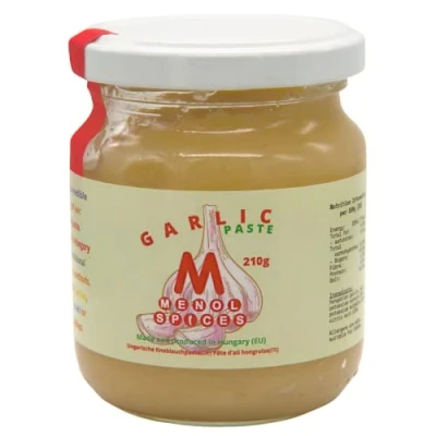 Image of Menol Spices Garlic Paste 210g, Produced in EU (Hungary), Puree, Gives Fresh Flavour to Your Gourmet Food