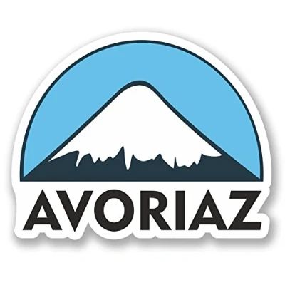 Image of 2 x 10cm Avoriaz Ski Snowboard Vinyl Sticker Bike Laptop Luggage Travel #5129 (10cm Wide 8cm Tall)