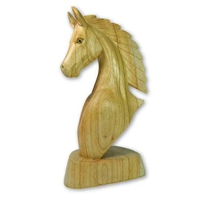 Image of Thai Gifts Hand Carved Wooden Horse Head 30cm