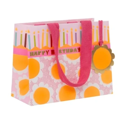 Image of Glick Medium Landscape Gift Bag, Dazzling Daisies, 175 x 225 100 mm, Luxury Recyclable Bag for Birthdays &amp; Celebrations