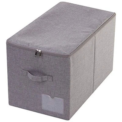 Image of Amonsen 56(L) X 33 (W) 32 (H) cm, Large Size Storage Boxes with Zippered Lid, Folding &amp; Washable Organizer Bins for Heavy Winter Clothing, Beddings, Pillows, Dark Gray