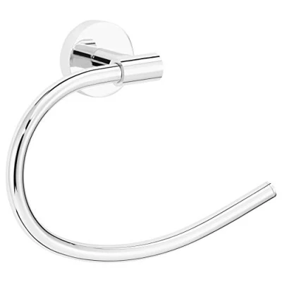 Image of tesa EXXCELLENT Towel Ring Self Adhesive Hand in Stainless Steel Design Wall Mounted Holder waterproof, incl. Power.Kit Solution 150mm x 203mm 62mm