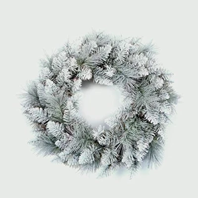 Image of Premier Snowy White Christmas Door Wreath Decoration 50cm