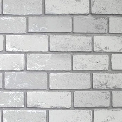 Image of Arthouse Metallic Brick White/Silver 692201