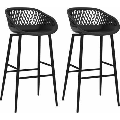 Image of vidaXL Bar Chairs 2 pcs Black