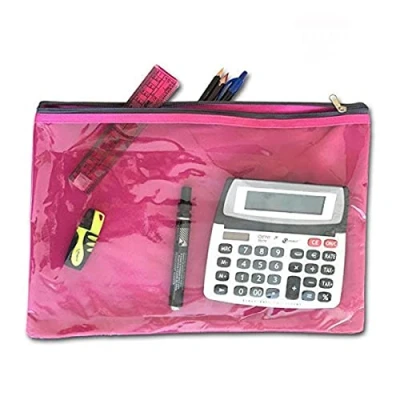 Image of Waterproof PVC Twin Pockets Zipper Closure Wash Bags Available in 3 Sizes (Large (26 x 36 cm))