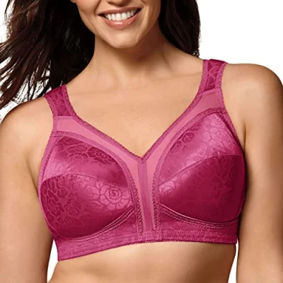 Image of Playtex Women&#039;s 18 Hour Original Comfort Strap Wire Free Bra, Signature Berry, 44E