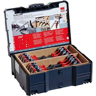 Image of Bessey KLI S Kliklamp Systainer Set with 16 Clamps, Silver