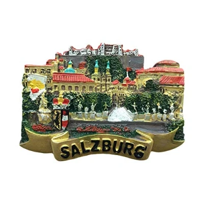 Image of 3D Refrigerator Magnet,Salzburg Austria Tourist Souvenirs,Tourist Attraction Fridge Magnet,Creative Home and Kitchen Decoration