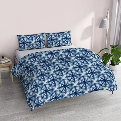 Image of Italian Bed Linen Fantasy Microfibre Duvet Cover Set, Batik, Double