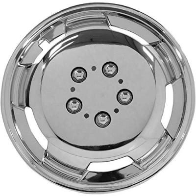 Image of Streetwize SWUX104 Chrome Deep Dish Wheel Cover Set 15 in. Hubcap, ABS/PP Decorative Trim Automotive Exterior Car Accessories