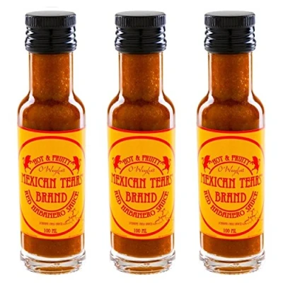 Image of Mexican Tears® 3 Pack Red Habanero Sauce, Hot Sauce [100ml Chilli Sauce]