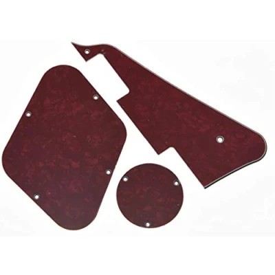 Image of Dopro Red 3 Ply LP Pickguard &amp; Rear Plate Switch Cavity Covers for USA Les Paul