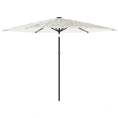 Image of vidaXL Garden Parasol with Steel Pole White 288x288x225 cm