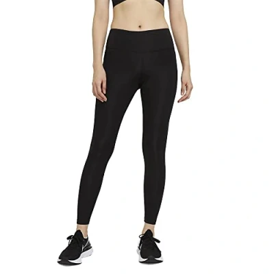 Image of Nike CZ9240 010 W NK Epic Fast TGHT Leggings Womens Black/(Reflective silv) XL