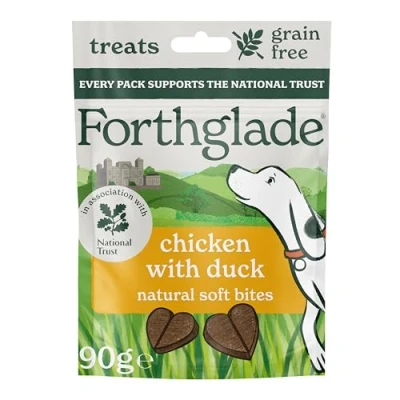 Image of Forthglade National Trust Natural Dog Treats Grain Free Soft Bites Chicken with Duck (8 x 90g) Resealable Bags