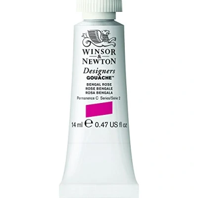 Image of Winsor &amp; Newton 8840534 Designer Gouache Bengali Pink, 14 ml Tube Matte Opaque Paints, Ideal for Painting, Brilliant, Lightfast Colours with Great Coverage