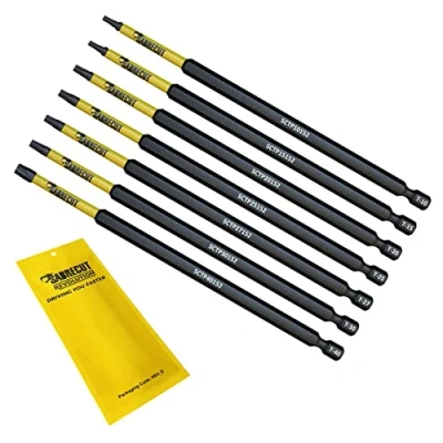 Image of 7 x SabreCut SCRK152TXTP 152mm Torx Tamper Proof T10 T15 T20 T25 T27 T30 T40 Magnetic Security Impact Screwdriver Bits Set Heavy Duty Compatible with Dewalt Milwaukee Bosch Makita and More