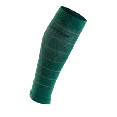 Image of CEP Women&#039;s Green Reflective Compression Calf Sleeves II (25 31cm) Enhance Running Performance &amp; Recovery