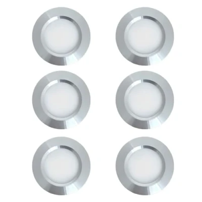 Image of Marvix LED 12V 24V Spot Lights Dimmable 6000k Cool White Pack of 6 Caravan Campervan Motorhome Boat Chrome Recessed Downlights