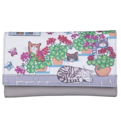 Image of Mala Leather Santorini Cats RFID Matinee Purse