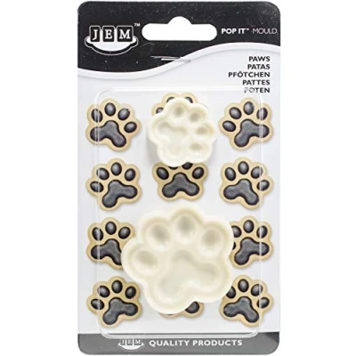 Image of PME 2 Piece Large/Small Pop It Paws Shaped Mould for Cake Decorating, Ivory, 1.6 x 9.1 16 cm