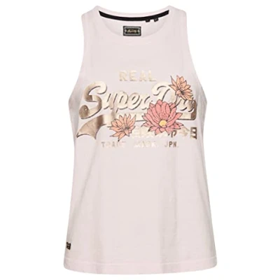 Image of Superdry Women&#039;s Vest T Shirt Dress, Rose Pink Slub, 10 (S)