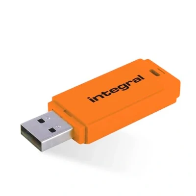 Image of Integral 128GB Neon Orange USB 2.0 Flash Drive